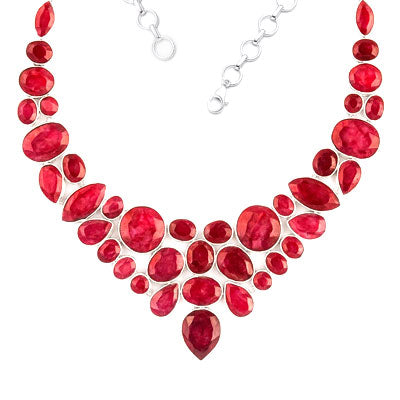 Gargantilha de Prata com Rubi - 66163