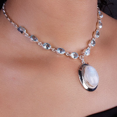 Gargantilha de Prata com Pedras - 66164
