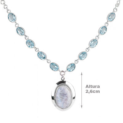 Gargantilha de Prata com Pedras - 66164