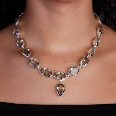 Gargantilha de Prata com Prehnita - 66165