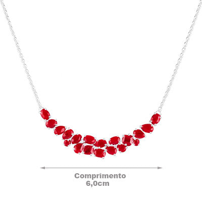 Gargantilha de Prata com Rubi - 66172