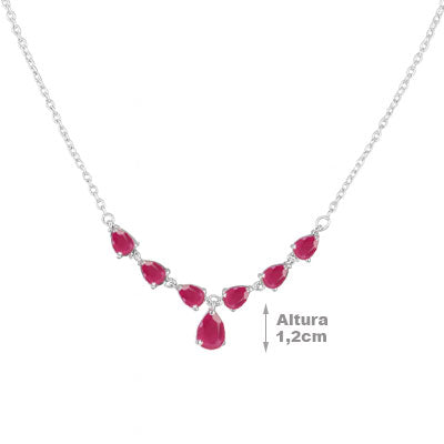 Gargantilha de Prata com Rubi - 66176