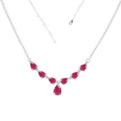 Gargantilha de Prata com Rubi - 66176