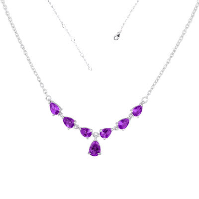 Gargantilha de Prata com Ametista - 66177