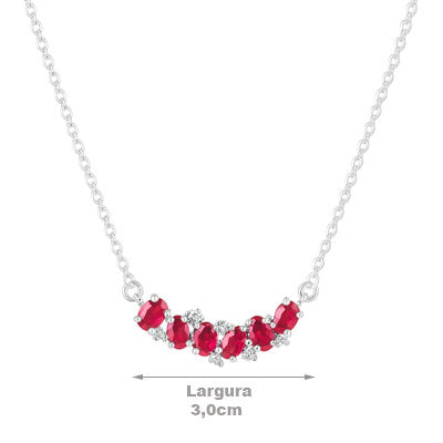 Gargantilha de Prata com Pedras - 66179