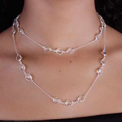 Gargantilha de Prata com Cristal - 66191