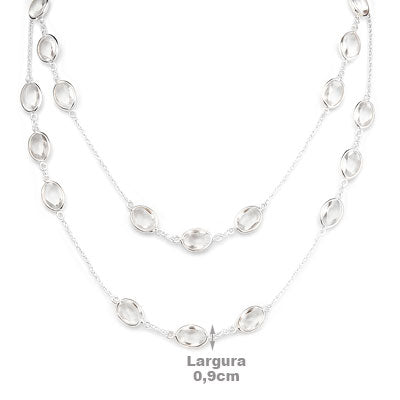Gargantilha de Prata com Cristal - 66191