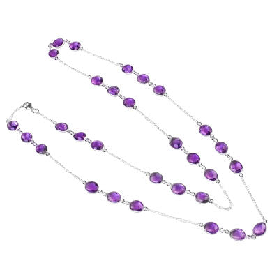 Gargantilha de Prata com Ametista - 66192