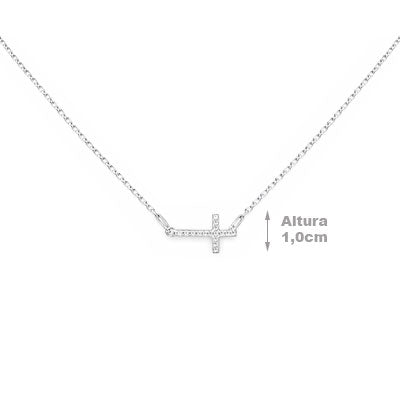 Gargantilha de Prata Cruz - 66195
