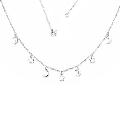 Gargantilha de Prata com Pingentes - 66197