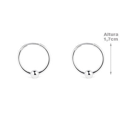 Argola de Prata com Bola - 66203