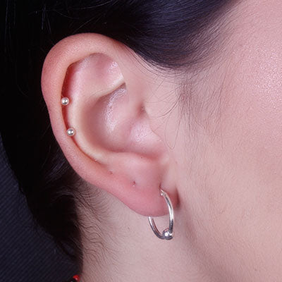 Argola de Prata com Bola - 66203