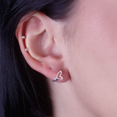 Argola de Prata Coração - 66329 - soprata