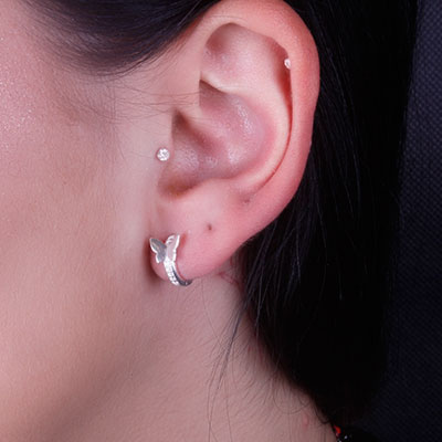 Argola de Prata Borboleta - 66332