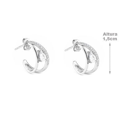 Argola de Prata com Zircônias - 66353