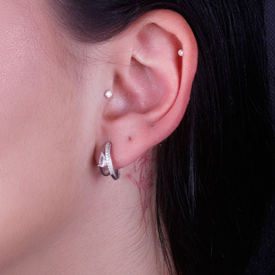 Argola de Prata com Zircônias - 66353