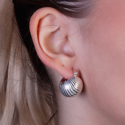 Argola de Prata Trabalhada - 66356