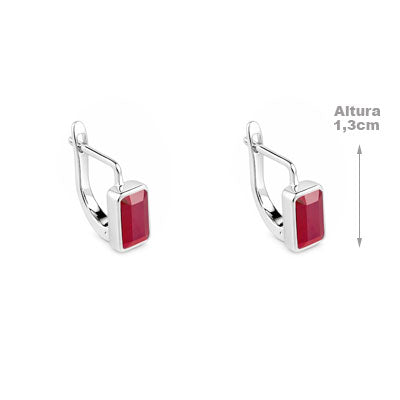 Argola de Prata com Rubi - 66367