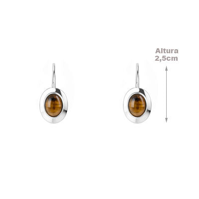 Brinco de Prata com Olho de Tigre - 66400