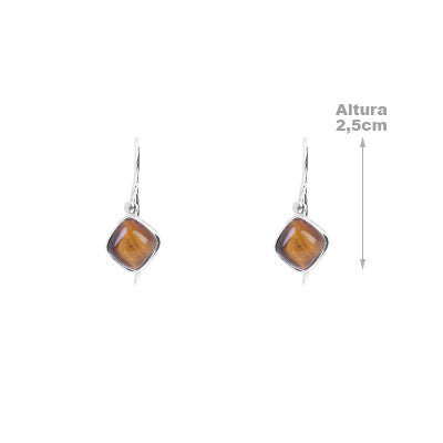 Brinco de Prata com Olho de Tigre - 66403