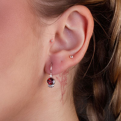 Brinco de Prata com Granada - 66407