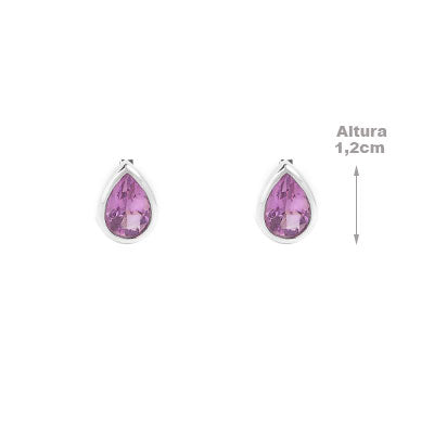 Brinco De Prata com Ametista - 66409