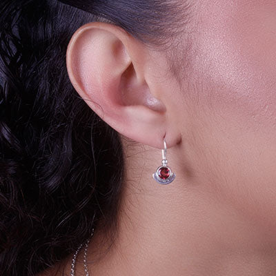 Brinco de Prata com Rodolita - 66417