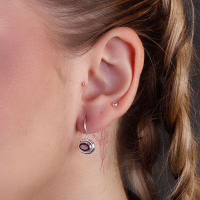 Brinco de Prata com Granada - 66422