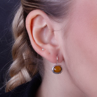 Brinco de Prata com Olho de Tigre - 66423