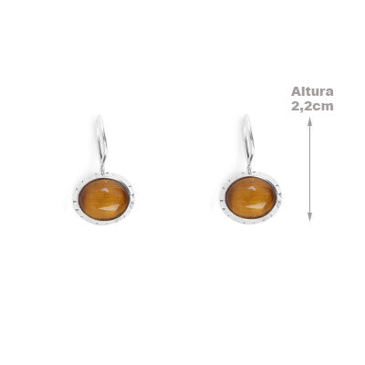 Brinco de Prata com Olho de Tigre - 66423