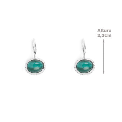 Brinco de Prata com Malaquita - 66424