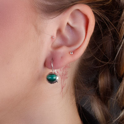 Brinco de Prata com Malaquita - 66424