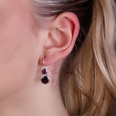 Brinco de Prata com Rodolita - 66426