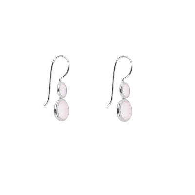 Brinco de Prata com Quartzo Rosa - 66427