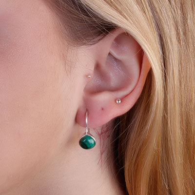 Brinco de Prata com Malaquita - 66433