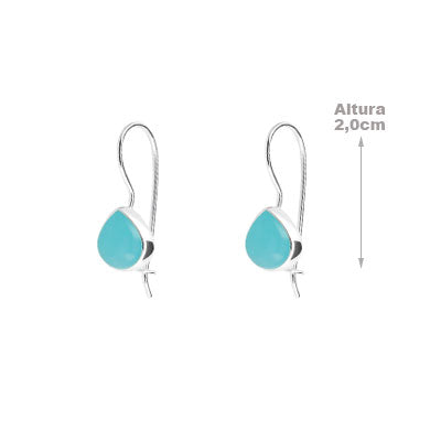 Brinco de Prata com Calcedônia - 66434