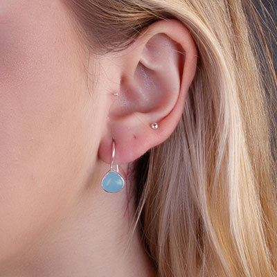 Brinco de Prata com Calcedônia - 66434