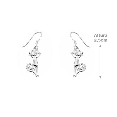 Brinco de Prata Gato - 66438