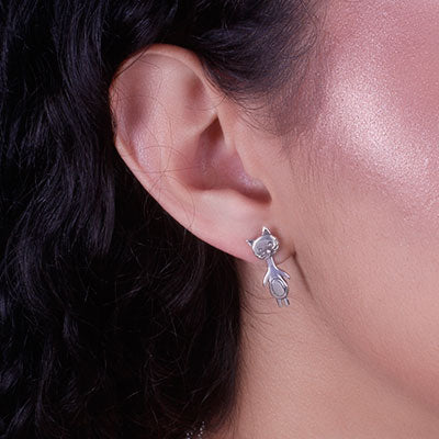 Brinco De Prata Gato - 66439