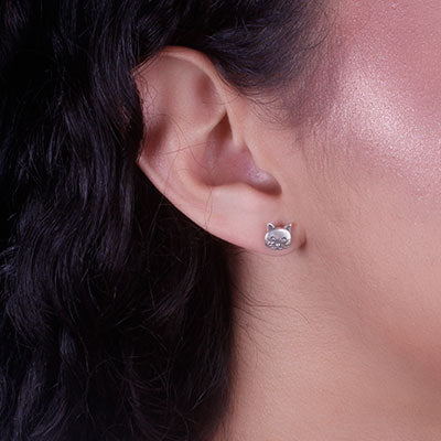 Brinco De Prata Gato - 66439