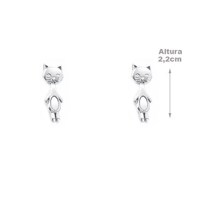 Brinco De Prata Gato - 66439