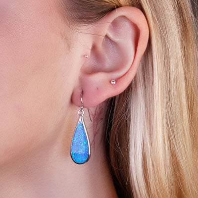 Brinco de Prata com Opala - 66457