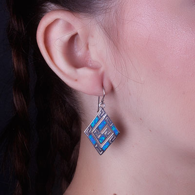 Brinco de Prata com Opala - 66460