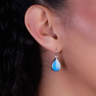 Brinco de Prata com Opala - 66466