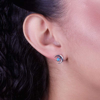 Brinco de Prata com Opala - 66474