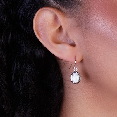 Brinco de Prata com Opala - 66475