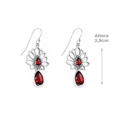 Brinco de Prata com Granada - 66483