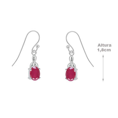 Brinco de Prata com Rubi - 66491