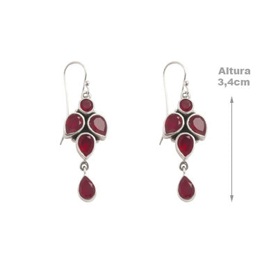 Brinco de Prata com Rubi - 66493