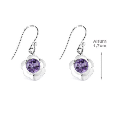 Brinco de Prata com Ametista - 66497